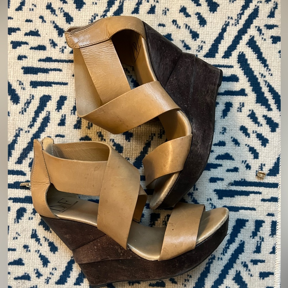 Diane von Furstenberg camel wedges